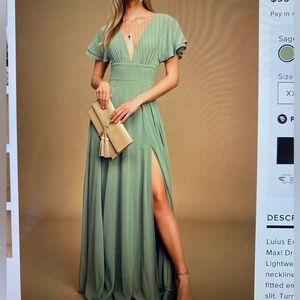 Lulus Sage Green bridesmaids dress Petite XL